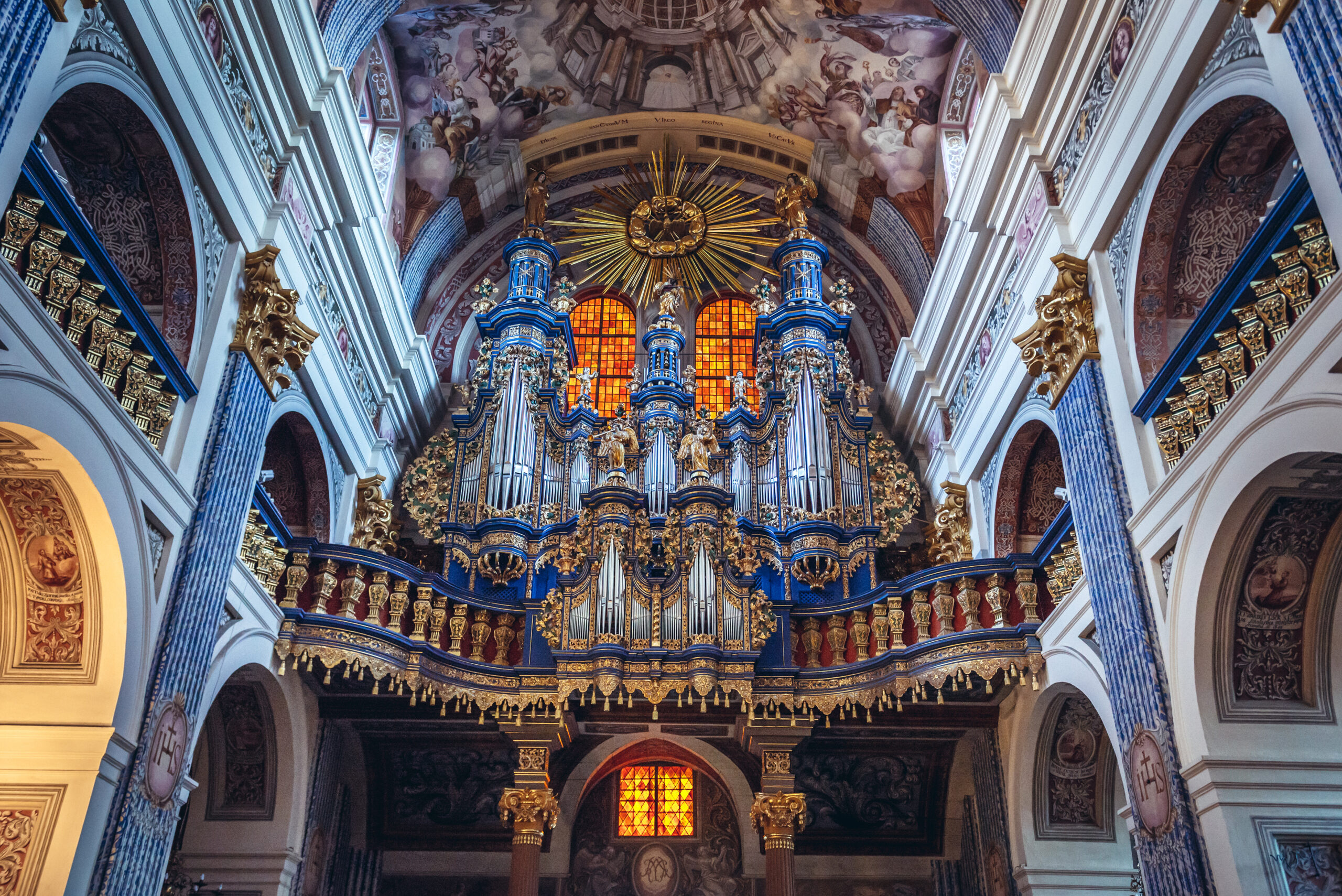 Interior of Visitation of Blessed Virgin Mary Basilica in Swieta Lipka village, Poland