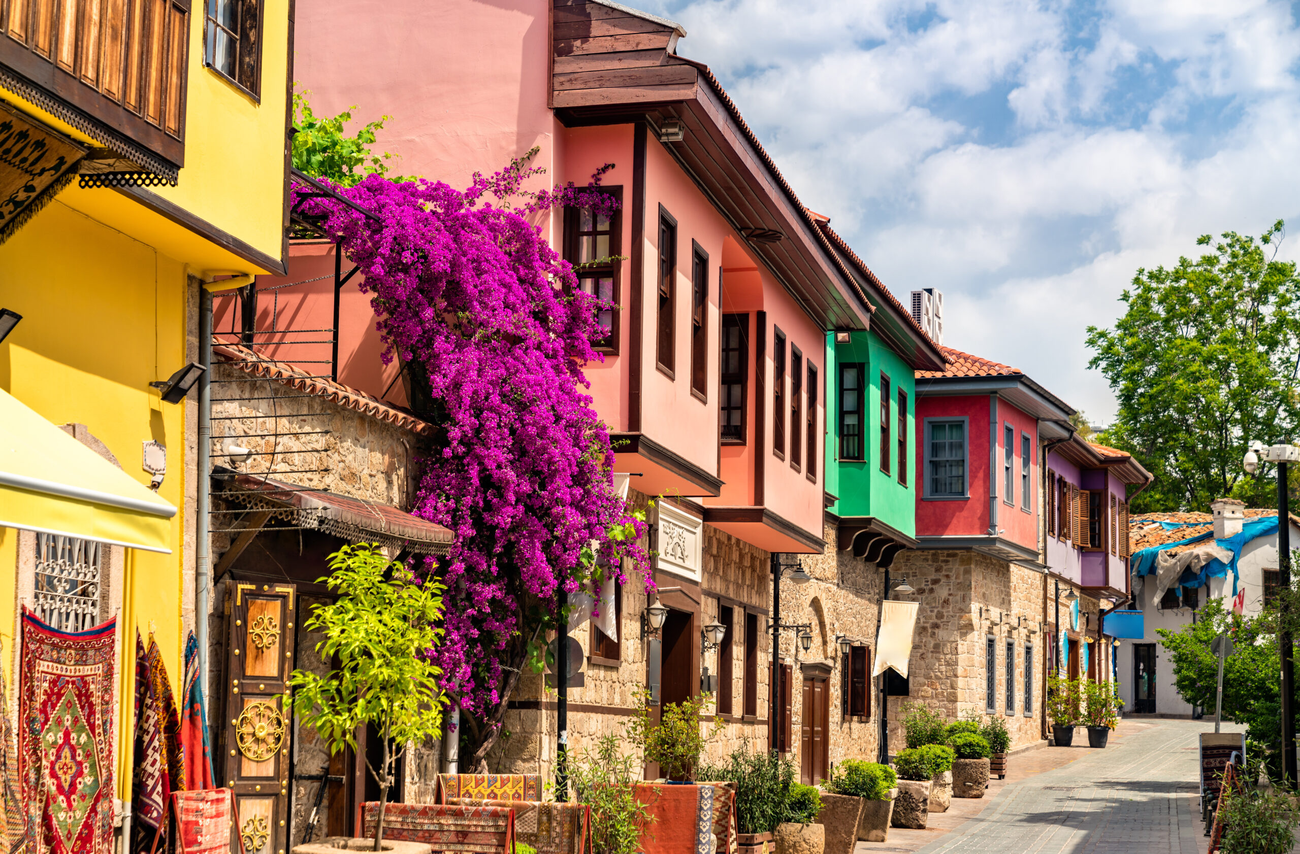 Traditional houses in Kaleici, the old town of Antalya, Turkey